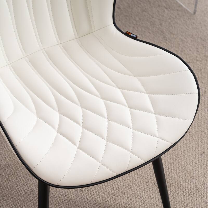 Upholstered Dining Chairs Set of 2, Faux Leather Kitchen Chairs