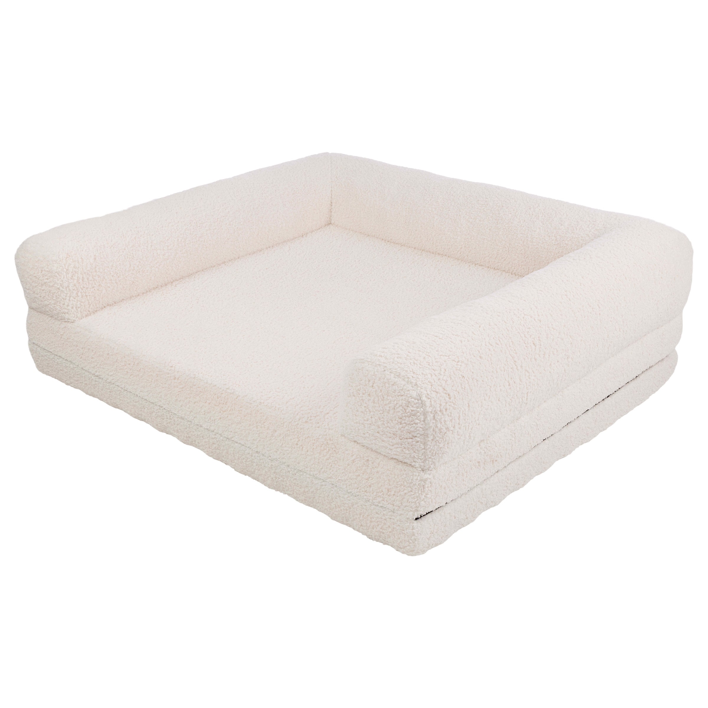 Human Sized Dog Bed for Large Dogs and Adults with Supportive Egg Foam and Bolster Memory Foam 74" x 41" x 9" by PETMAKER