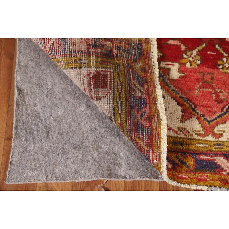 Handmade Vegetable Dye Heriz Persian Vintage Runner Rug - 3'6"x 10'8"