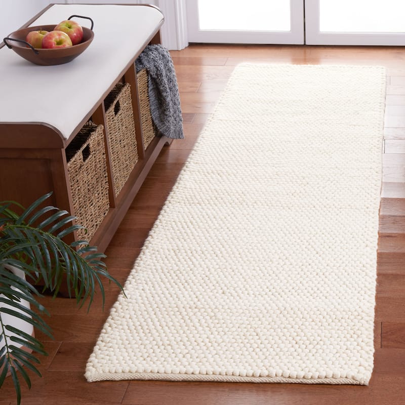 SAFAVIEH Handmade Natura Courtney Wool Rug - 2'3" x 11' Runner - Ivory