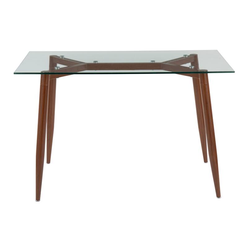 Carson Carrington Barton Table - Walnut Metal/Clear Glass