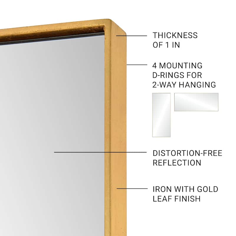 Renwil Crosland  72" Tall Rectangle Wall Mirror, Yellow