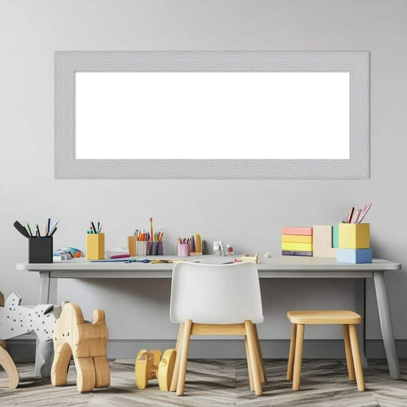 Amanti Art Shiplap Navy Framed Dry Erase Magnetic Board