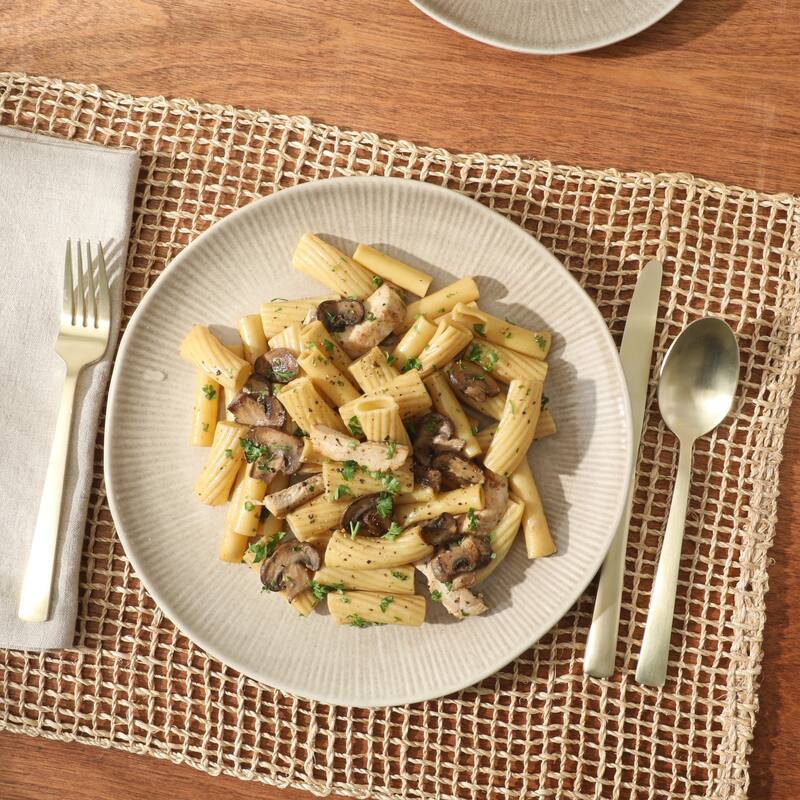 Gibson Elite Sandy Pines Stoneware Plates and Bowls Set - 12 Piece Reactive Glaze Dinnerware Set - Service for 4