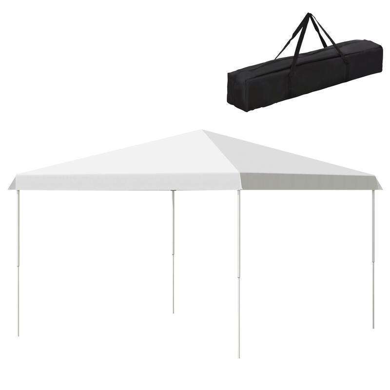 Outsunny 13' x 13' Pop Up Canopy Party Tent Folding Instant Sun Shade with Adjustable Height, Carry Bag