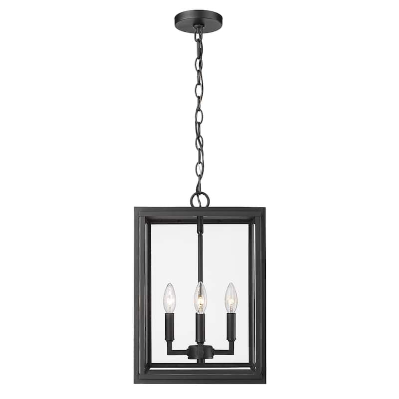 Tribeca 4 Light Pendant - Outdoor - Natural black with clear