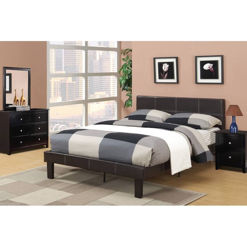 Modern Bedroom Nightstand,2 Drawers Bed Side Table Rubberwood