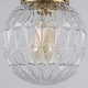 preview thumbnail 12 of 10, Vintage Brass Diamond Cut Glass Flush Mount Ceiling Light