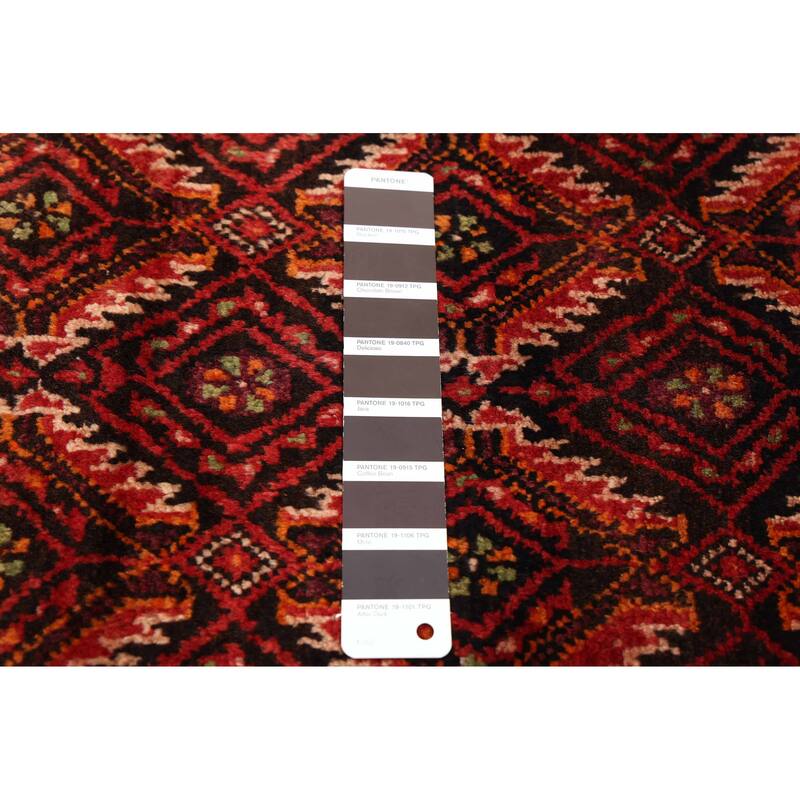 ECARPETGALLERY Hand-knotted Teimani Black, Red Wool Rug - 3'8 x 7'2