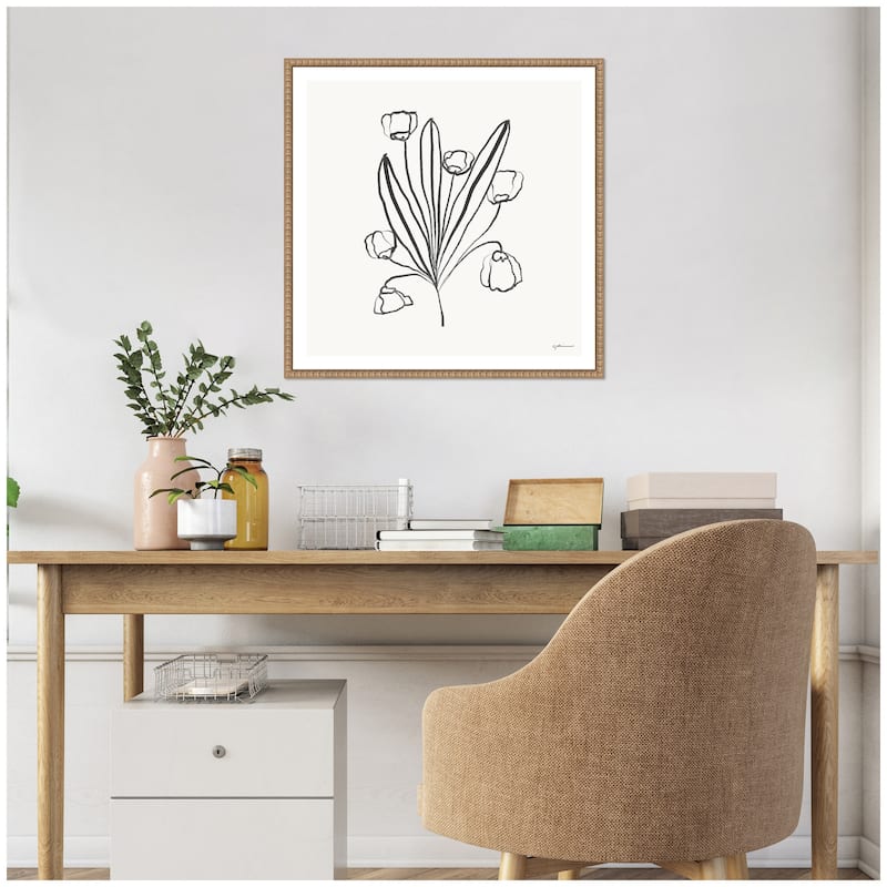 Kate and Laurel Floral Bouquet by Gabrielly Guedes Framed Canvas Wall Art Print