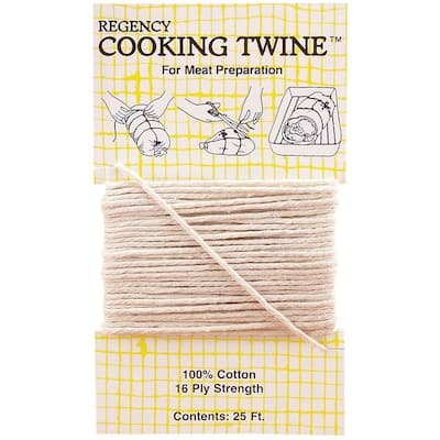 Regency 100% Cotton 25' Cooking Twine - Meat Poultry Preparation Butchers String - White