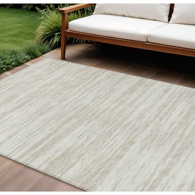 HomeRoots Abstract Modern Rectangle Outdoor Rug