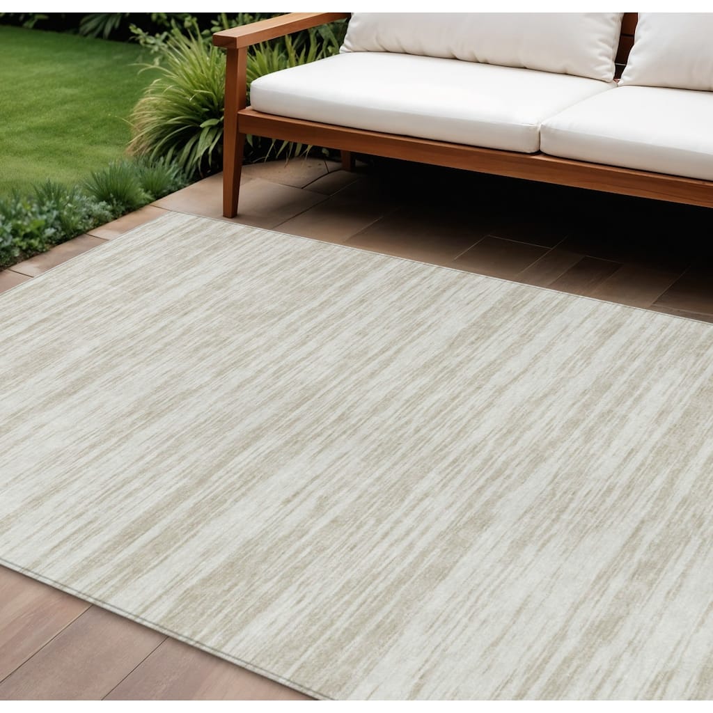 HomeRoots Abstract Modern Rectangle Outdoor Rug