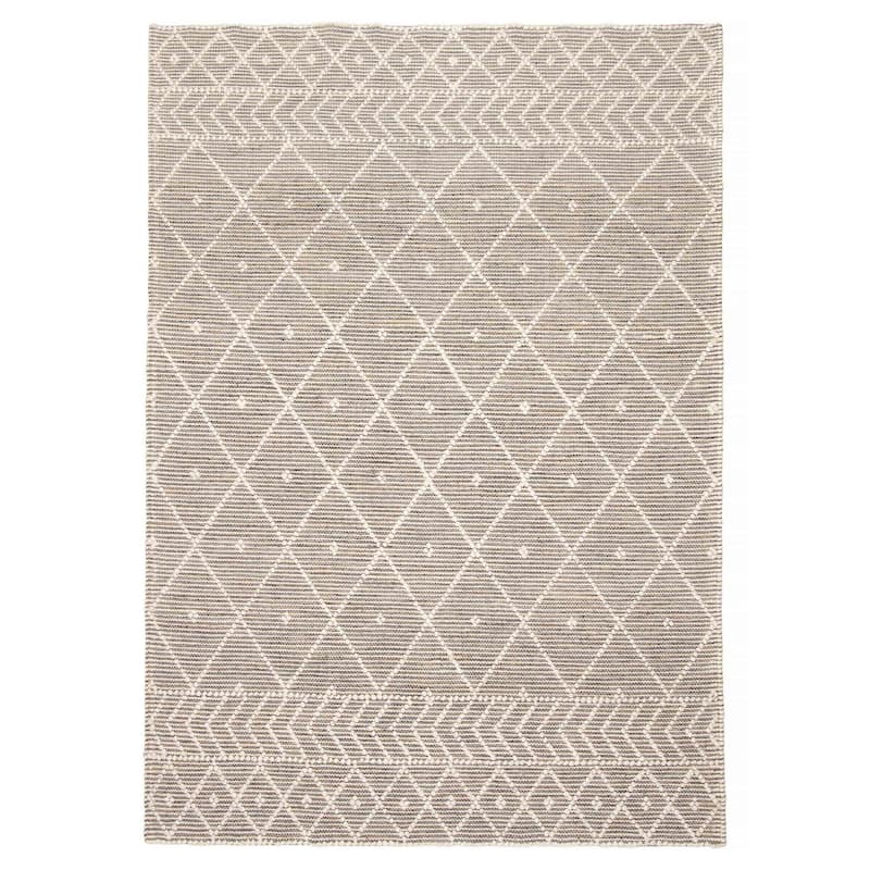 ECARPETGALLERY Braid weave Sienna Grey Wool Rug - 5'2 x 7'6 - Grey - 5'2 x 7'6
