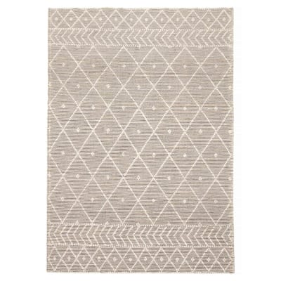 ECARPETGALLERY Braid weave Sienna Grey Wool Rug - 5'2 x 7'6