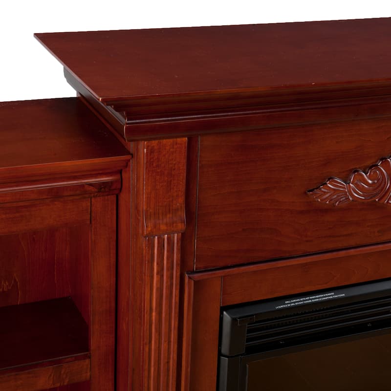 SEI Furniture Gracewood Hollow Womack 70-inch Mahogany Electric Fireplace with Bookshelves - N/A