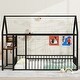 preview thumbnail 1 of 38, Metal House Bed Frame with Built In Desk,Shelves and Charging Station Black - Twin