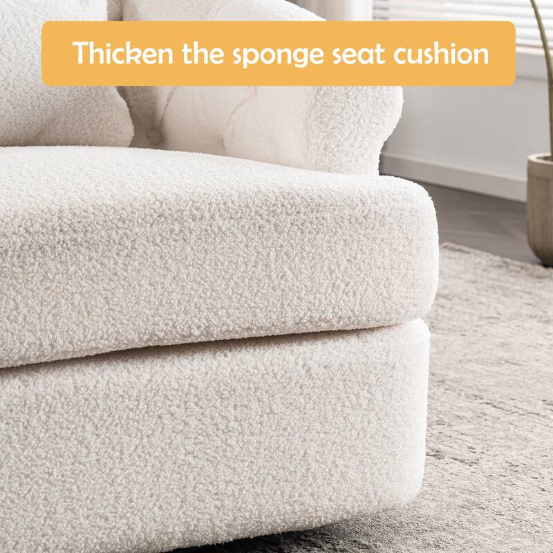 Modern Luxury Velvet Swivel Chair with Ottoman for Bedroom