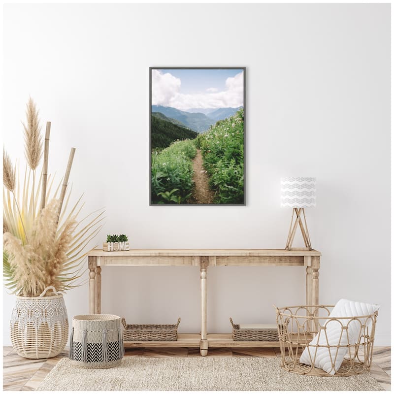 Kate and Laurel Sylvie Mountain Trail Scenic Landscape Framed Canvas by Patricia Hasz of Patricia Rae Photography