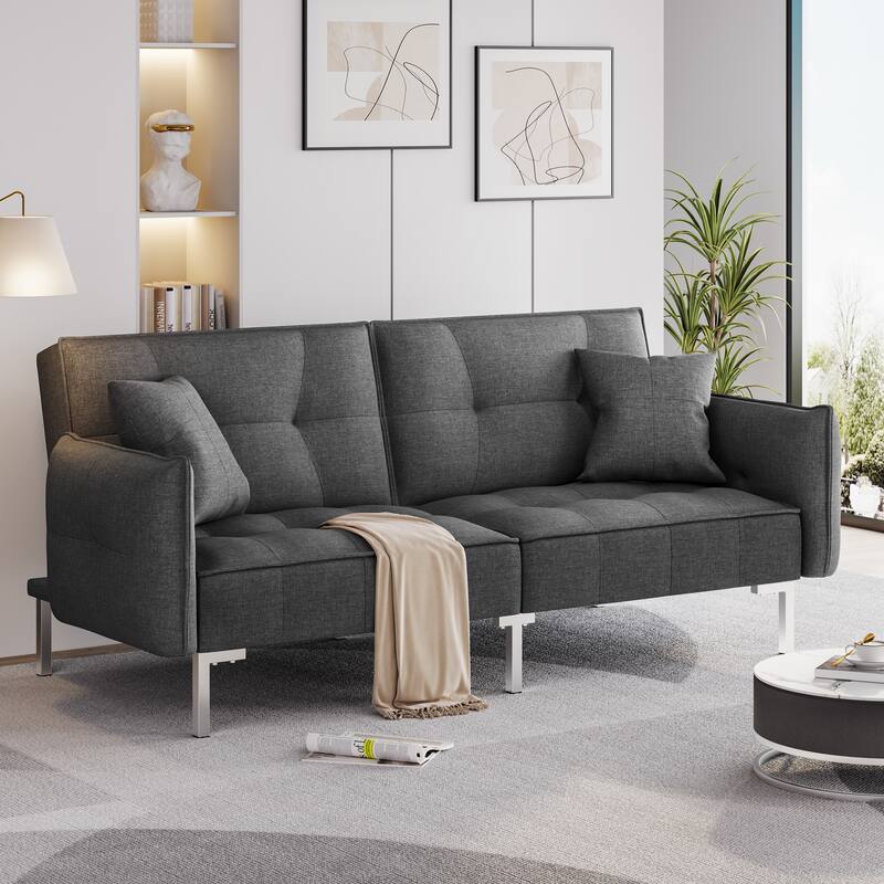 Yaheetech Convertible Sofa Bed Futon Fabric Sofa Bed