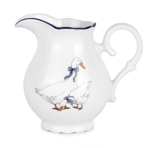 Goose Family White Porcelain Creamer - N/A