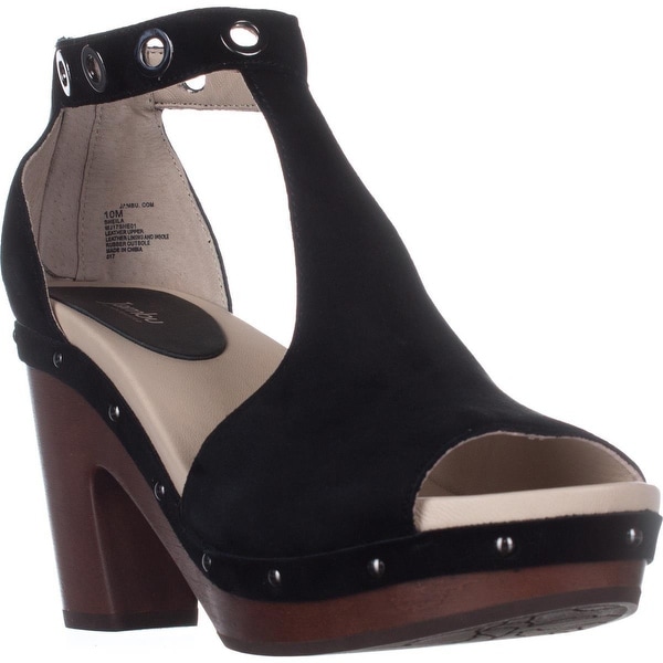 Jambu Sheila Platform Studded T-Strap Sandals, Black - 10 us