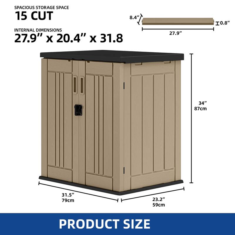 Outdoor Storage Cabinet with 2 Shelves