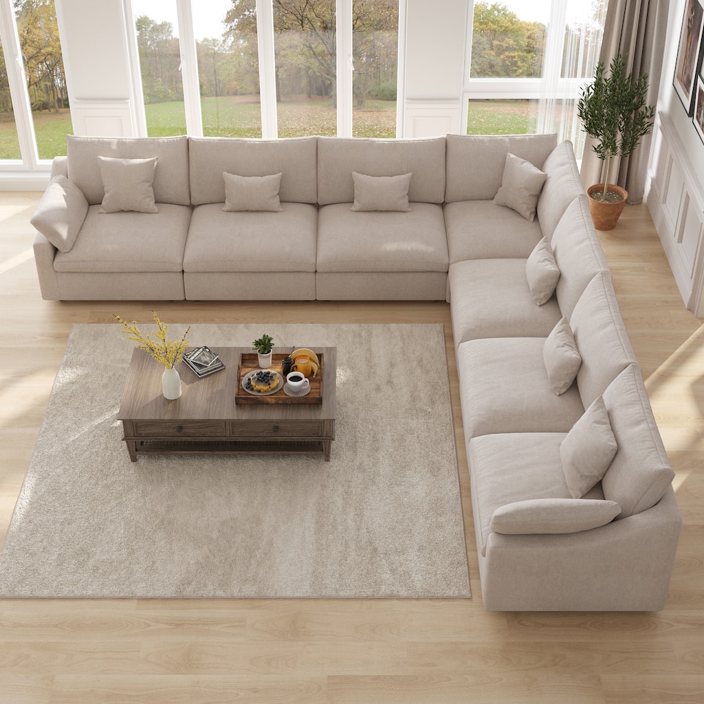 Oversize L Shaped 7 Seater Corner Sectional Couch Cloud Couches for Living Room Sofa Set