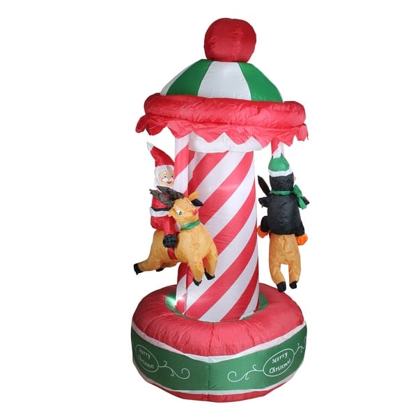 Shop 6 5 Inflatable Animated Christmas Carousel Lighted Yard Art