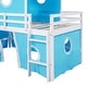 preview thumbnail 14 of 13, Multifunction Twin Size Bunk Bed With Slide Blue Tent and Tower