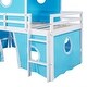 preview thumbnail 14 of 13, Playhouse and Multifunctional Design Loft Bed with Spacious Under Bed Space and Sturdy Construction, Blue