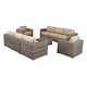 preview thumbnail 10 of 18, LSI Antibes Grey Wicker Sunbrella 9-piece Sofa Club Set