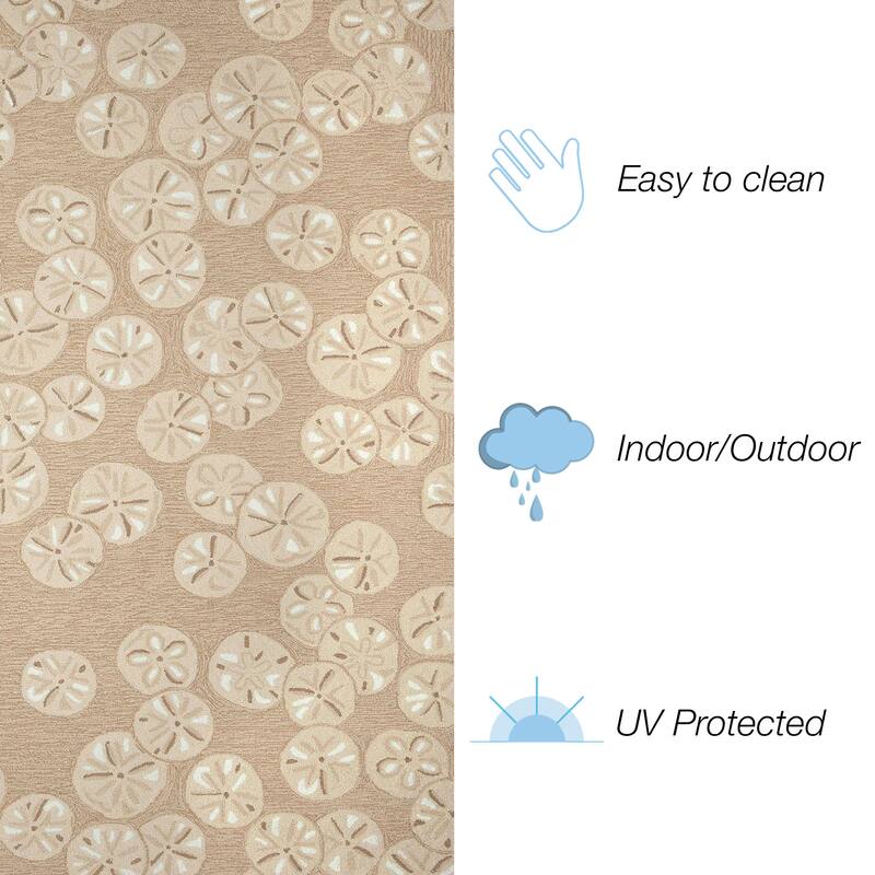 Liora Manne Capri Sea Biscuit Indoor/Outdoor Area Rug Seafoam 1'8" x 2'6"