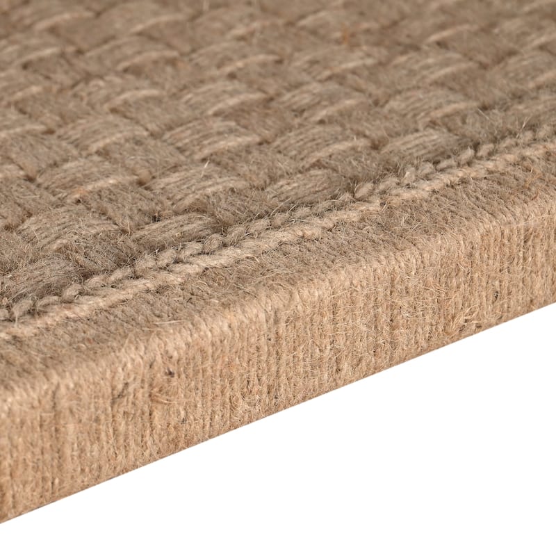 Whispen Coastal Wood and Jute Storage Console Table by Sevita - 72" L x 12" W x 34" H