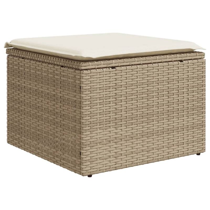 vidaXL Patio Sofa Set with Cushions Outdoor Conversation Furniture Poly Rattan - 21.7 x 21.7 x 14.6