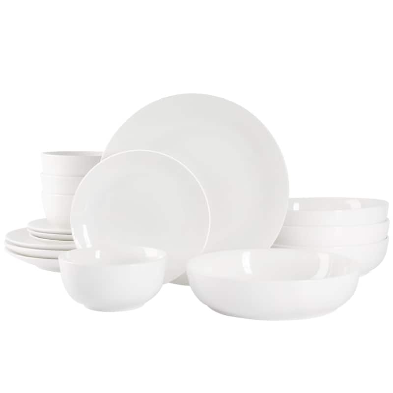 Gibson Home Gracious Dining 16 Piece Double Bowl Dinnerware Set