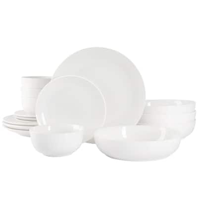 Gibson Home Gracious Dining 16 Piece Double Bowl Dinnerware Set