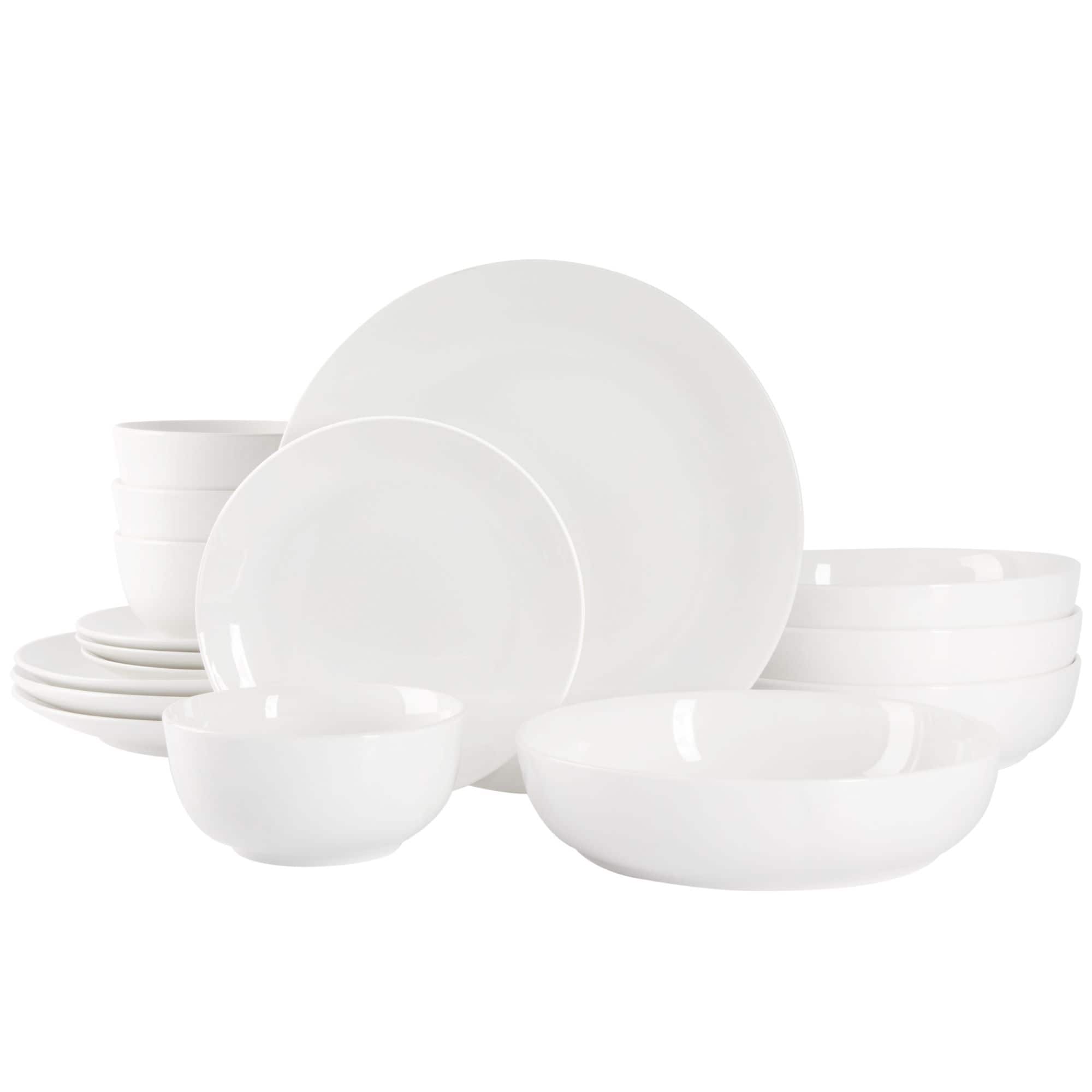 Gibson Home Gracious Dining 16 Piece Double Bowl Dinnerware Set