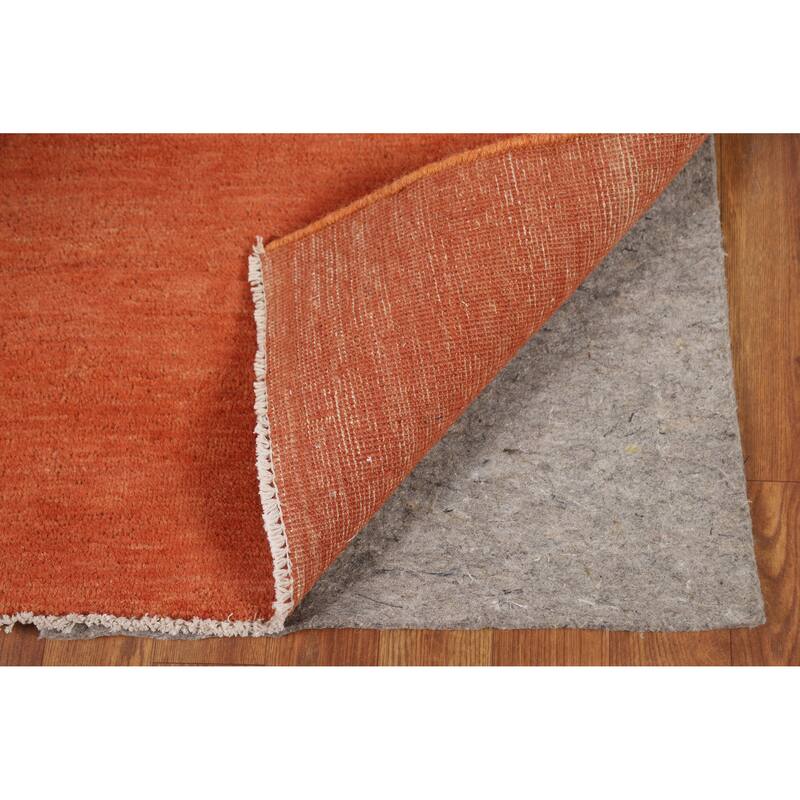 Orange Gabbeh Modern Foyer Rug Oriental Hand-Knotted Wool Carpet - 2'10"x 4'1"