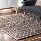 preview thumbnail 21 of 37, Nuloom Beige Geometric Moroccan Trellis Shag Rug 4' x 6' - Brown - Rectangle