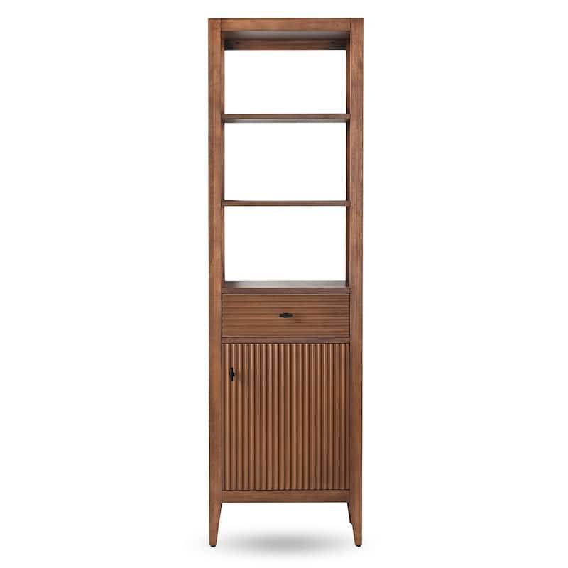 Vanity Art 72" Tall Tower Bathroom Linen Cabinet with Soft Close Door and Drawer