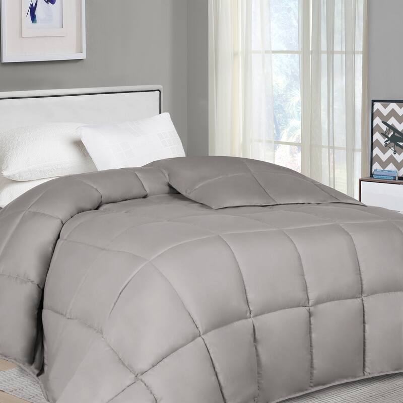 Superior Oversized All Season Down Alternative Reversible Comforter - King - Silver