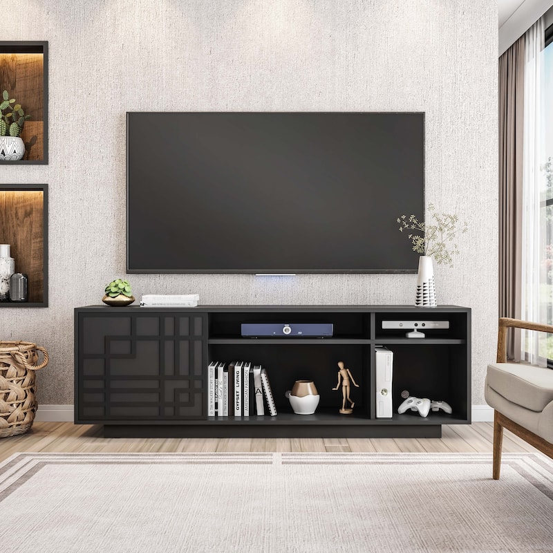 Contemporary TV Stand for TVs Up to 70 IN for Living Room - Black