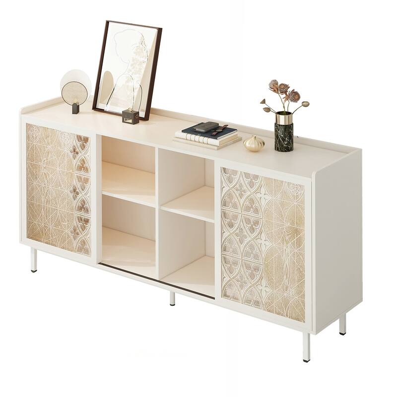 Sliding Door Solid Wood Cabinet