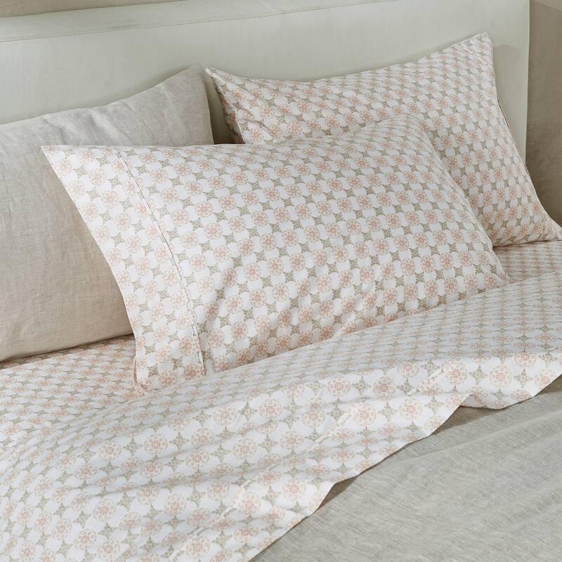 Patina Vie Maison 100% Cotton Percale Vintage Floral Sheet Set