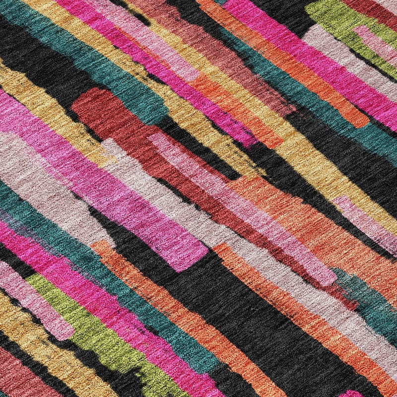 HomeRoots Striped Transitional Rectangle Outdoor Rug