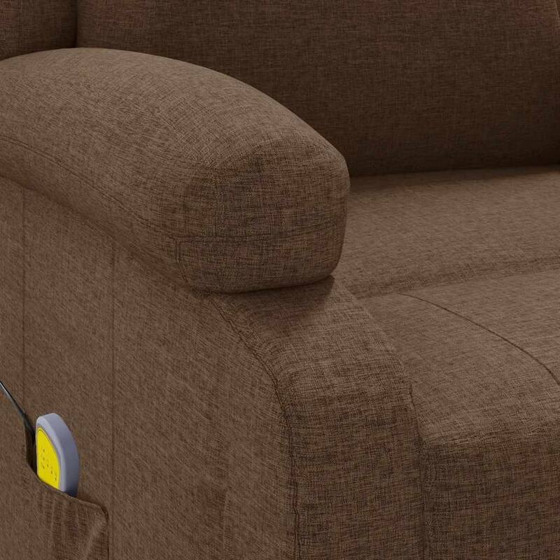 vidaXL Massage Chair Brown Fabric - 71 x 92 x 96 cm