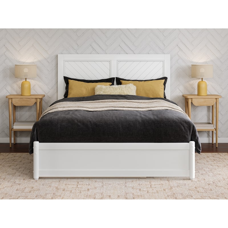 Clayton Platform Bed with Panel Footboard and Twin Trundle