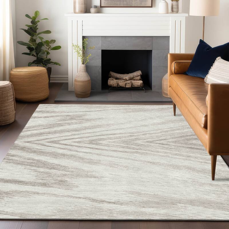 Machine Washable Indoor/ Outdoor Chantille Modern Chevron Rug