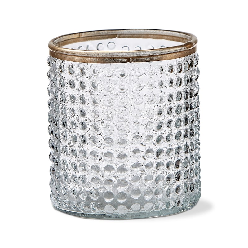 Luminous Bubble Textured Clear Glass Tealight Holder Small Tabletop Mantel Centerpiece Wedding Decorations, 4.0 inch
